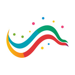 Colorful abstract wave design with vibrant dots for creative projects