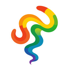 Fototapeta premium Vibrant rainbow gradient wavy abstract ribbon modern symbol design