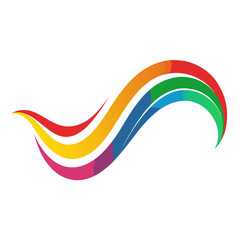 Vibrant abstract wave element with multiple flowing colorful lines