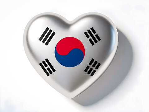 Heart Shaped South Korea Flag Symbol of Love