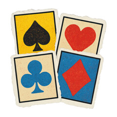 PNG Vintage playing card symbols illustration.