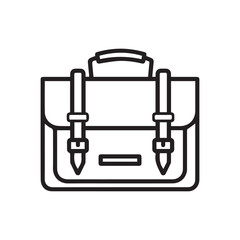 Simple line art icon of a briefcase isolated on white background