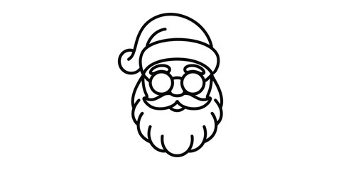 Santa claus head icon simple outline illustration vector art