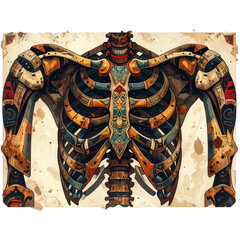 PNG Rib cage tribal design 