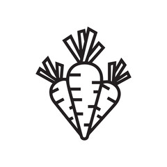 Three stylized carrots isolated on white background