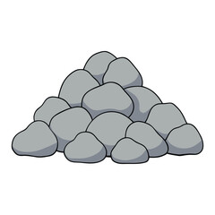 A rugged pile of boulders and rocks, stacked naturally with varied shapes, sizes, and textures, creating a raw, earthy, and timeless landscape scene.
