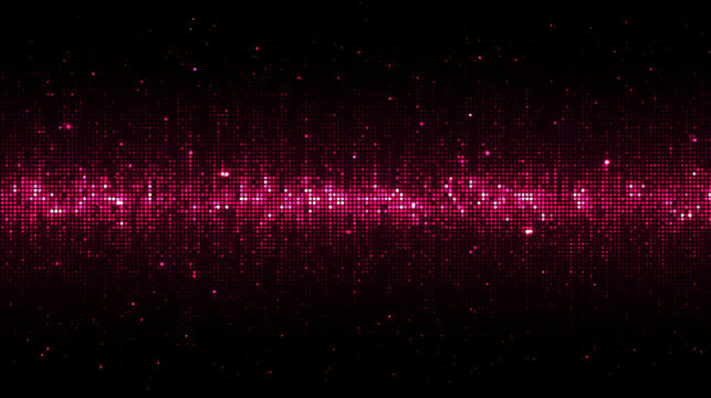 Abstract Pink Data Stream Visualization on Black Background Technology and Futuristic Concept