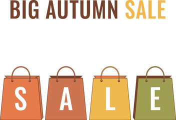 Big autumn sale image featuring colorful shopping bags illustration vector illustration 