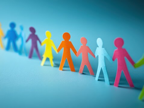 colorful paper cutouts representing family unity - Powered by Adobe