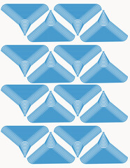 Abstract blue geometric background with stars and seamless triangular pattern