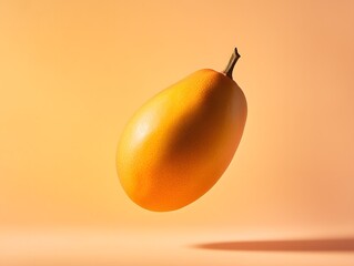 Ripe orange citrus fruit with textured skin floating in studio ads colorful