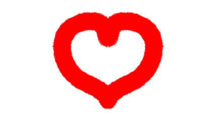 Red Heart Shape Isolated on Transparent Background Grunge Decorative Element Rough Border Frame Dirty Design Blank Canvas Artwork Artistic Creative Love Symbol