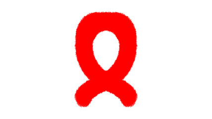 Red Ribbon Shape Isolated on Transparent Background Grunge Decorative Element Rough Border Frame Dirty Design Blank Canvas Artwork Artistic Creative Symbol