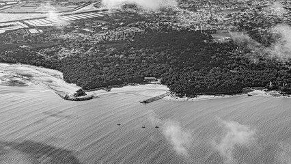 Noirmoutiers Island aerial view in french atlantic ocean