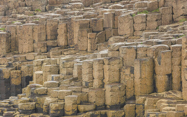 Basalt rock formations at the Giant’s Causeway, Northern Ireland – unique volcanic landscape and coastal geology”