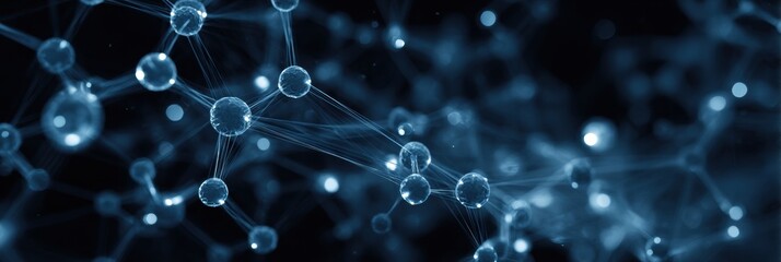 Abstract Depiction of Molecular Connections Illuminated by Soft Light Representing Skincare Science