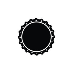 Black bottle cap icon on white background vector