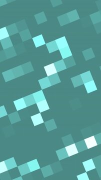 Abstract Pixelated Animation with Teal Tones creating dynamic pattern, with smooth transitions,