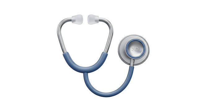 3D rendered stethoscope with blue tubing on a black background medical healthcare - Powered by Adobe