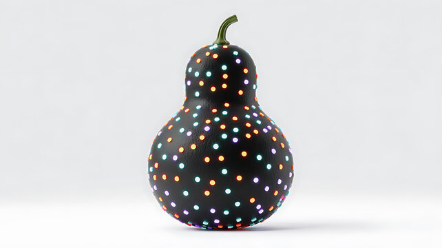 Abstract glowing gourd with vibrant colorful light spots