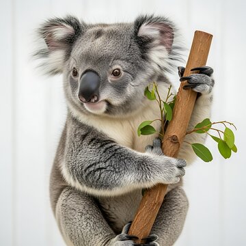 Koala Holding Branch Animal Wildlife Nature Native Australian Mammal Cute
