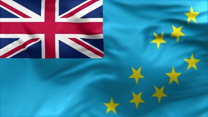 Tuvalu flag is waving in the wind. High-quality flags are perfect. They are perfect for various creative projects.
