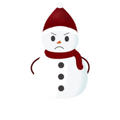 Angry snowman with red hat