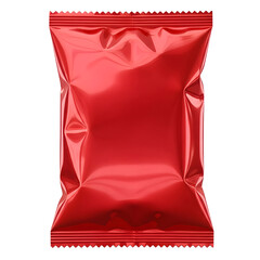 Shiny red package of unknown contents ready for consumption or sale.