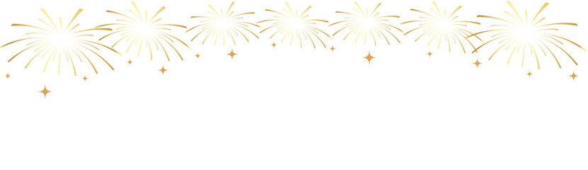 Luxury Golden Fireworks Border Design Element