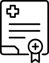 Obraz premium Medical document with cross symbol and ribbon