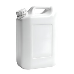 White Plastic Jerrycan Container with Handle and Screw Cap for Liquid Storage.