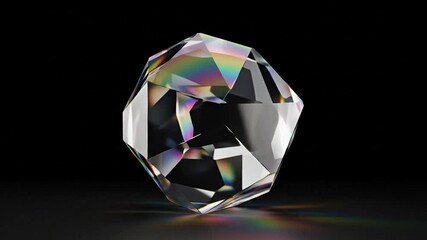Vibrant iridescent crystal animates in seamless loop, stunning abstract 3D render - Powered by Adobe