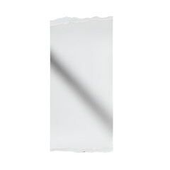 Torn white adhesive tape piece with subtle texture and shadow.