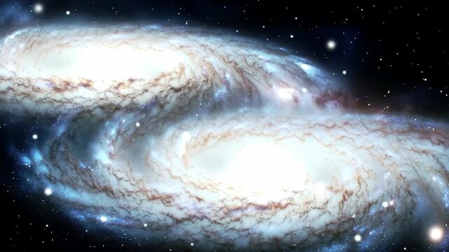 A spiral galaxy view against a dark starry background for science, space exploration themes