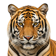 Naklejka premium Majestic tiger face isolated on transparent background
