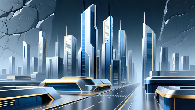 City skyline at night 