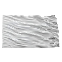 White Wavy Fabric Texture Isolated on White Background Flowing Cloth Material.
