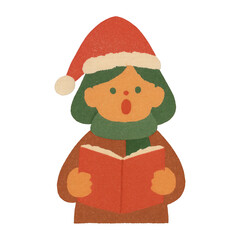 Fototapeta premium PNG Festive child singing carols