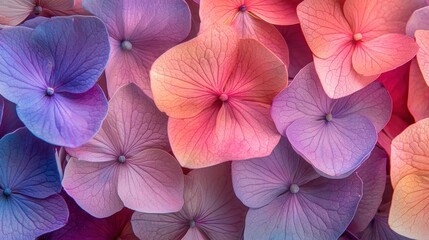 Hydrangea blossoms closeup