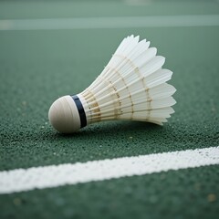 Shuttlecocks on black background 
