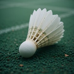 Shuttlecocks on black background 
