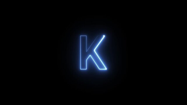 Alphabet letter K animation video. circle rotation, C text