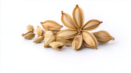 Cardamom pods isolated on white background