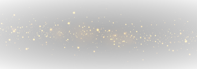 Golden light trails weave through the dark background. Bokeh orbs add depth and motion. Great for party visuals or invitations. PNG