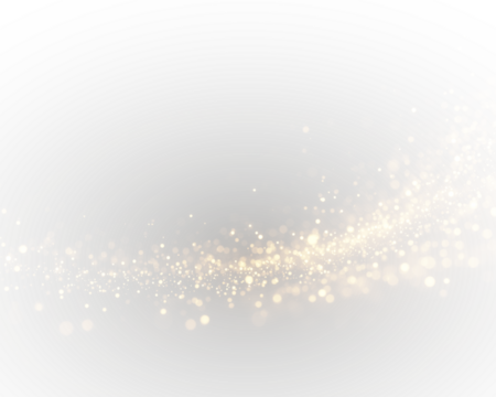 Golden dust bokeh with glowing sparkles and shimmering particles on a transparent background. Perfect festive overlay for Christmas, New Year, and elegant celebration designs.	