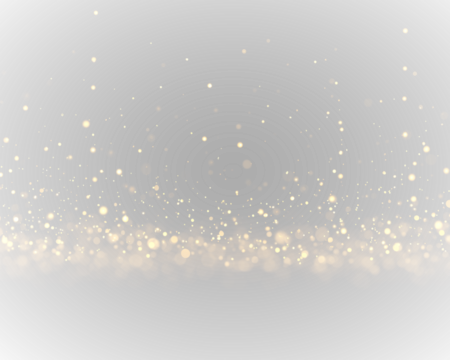 Golden light trails weave through the dark background. Bokeh orbs add depth and motion. Great for party visuals or invitations. PNG