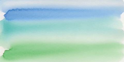 Abstract watercolor gradient background blending blue green and teal hues creating a serene and calming effect