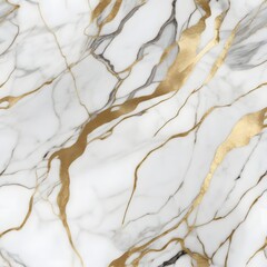 Elegant White Marble Gold Veins Seamless Texture Natural Stone Surface Luxury Interior Design Element