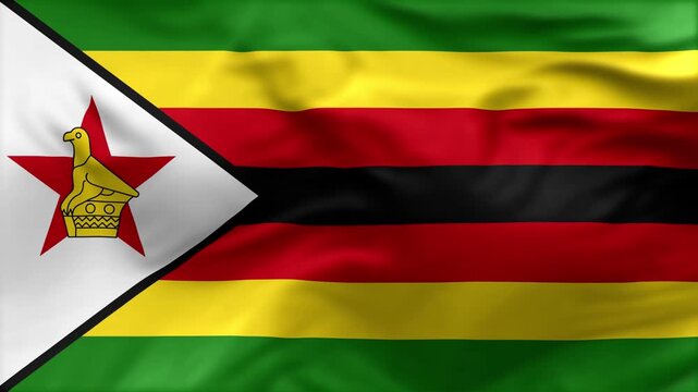 Zimbabwe flag is waving in the wind. High-quality flags are perfect. They are perfect for various creative projects.