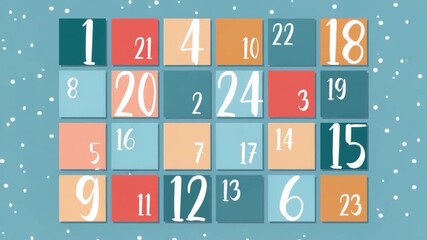 colorful advent calendar 24 christmas boxes illustrated animation